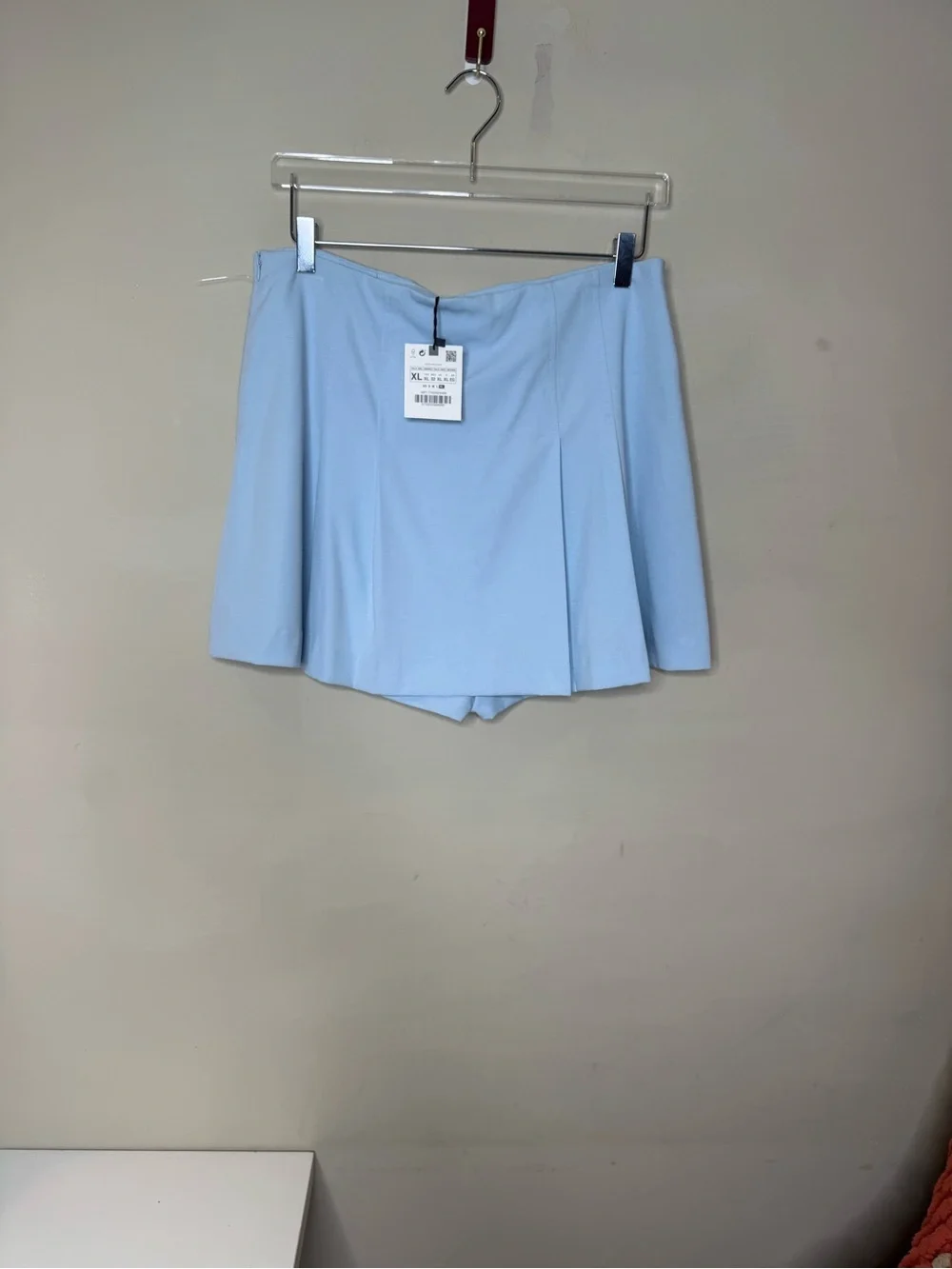 Zara Light Blue Wrap Front Skort Skirt Women’s XL NWT